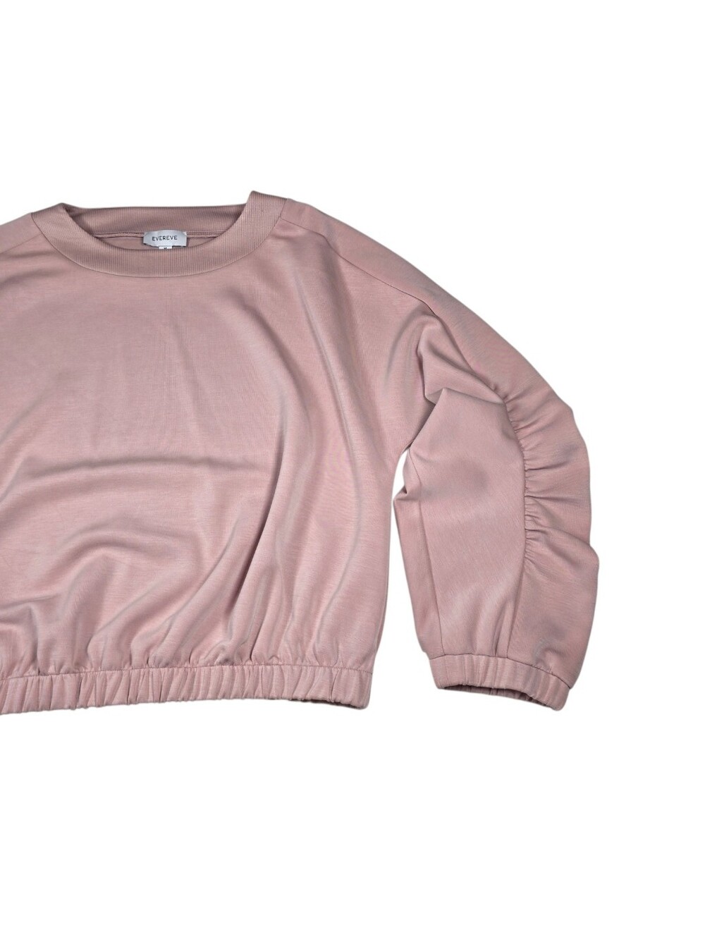Evereve Women's Mariana Sleek Blush Pink Pullover Crewneck Sweatshirt, Size Med - Picture 3 of 10